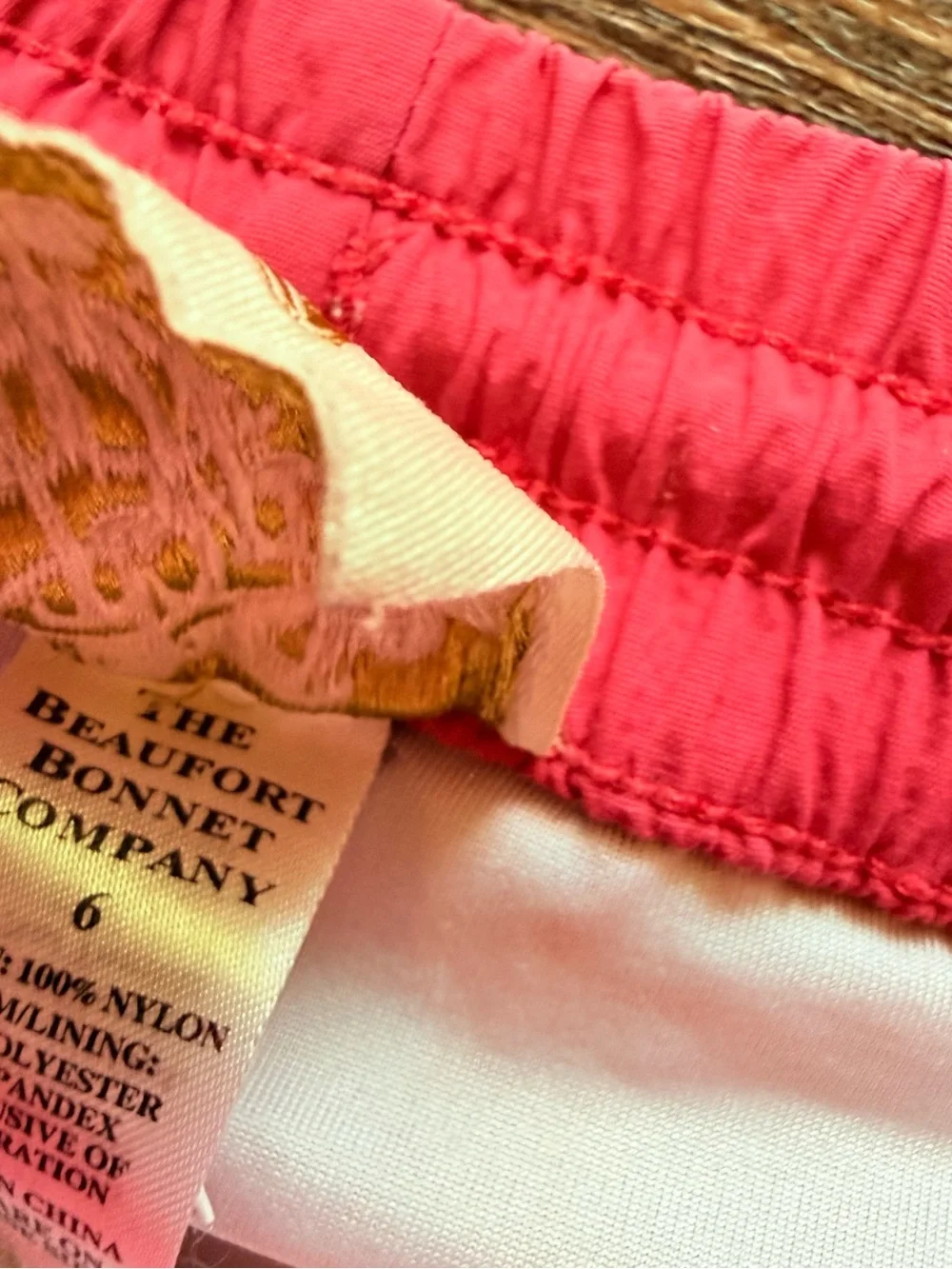 The Beaufort Bonnet Company boys Two-Tone Pink Swim Trunks size 6